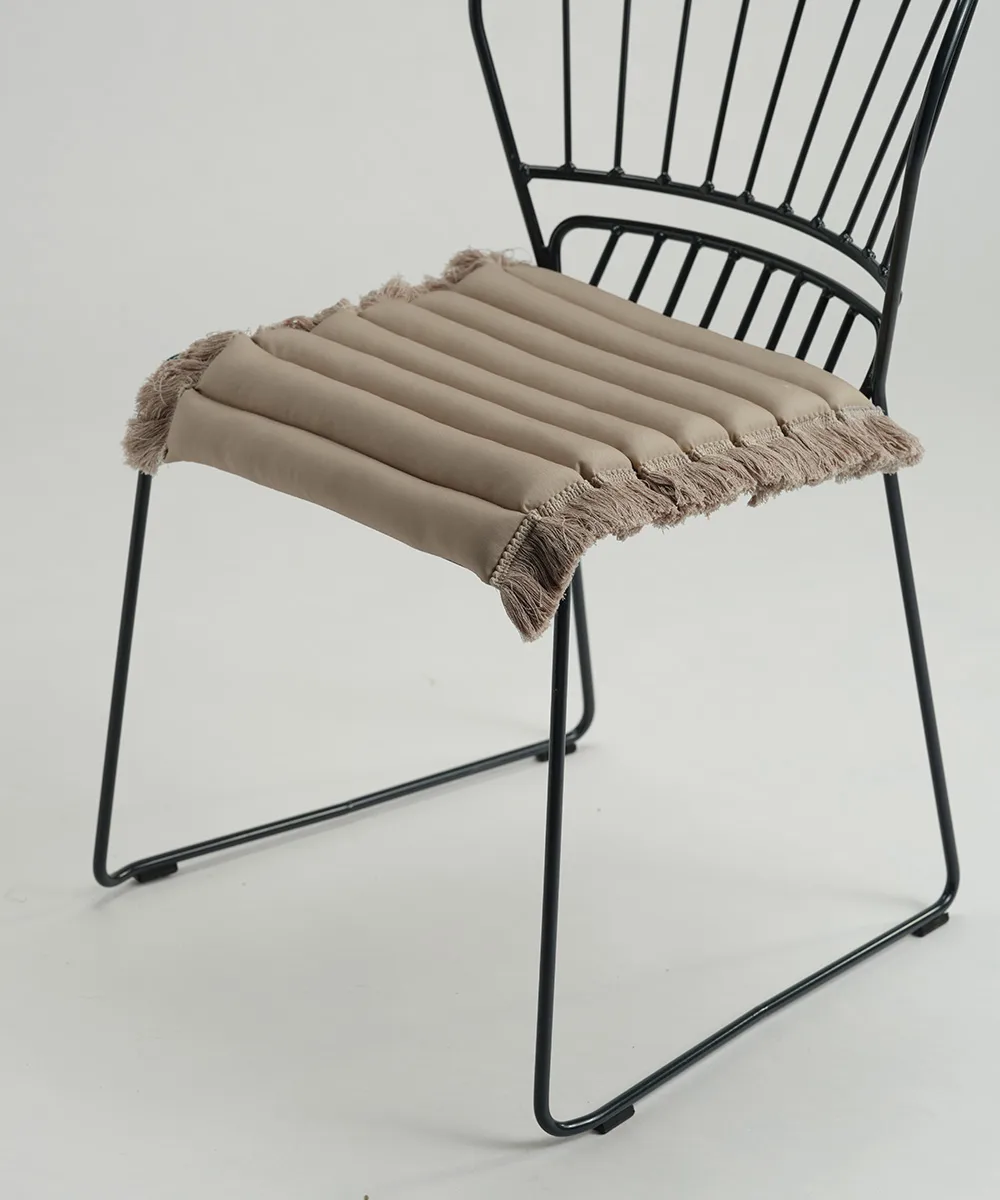 Garden Glory cushion with fringes, Beige, beige fringe, 38x40 cm Garden Glory