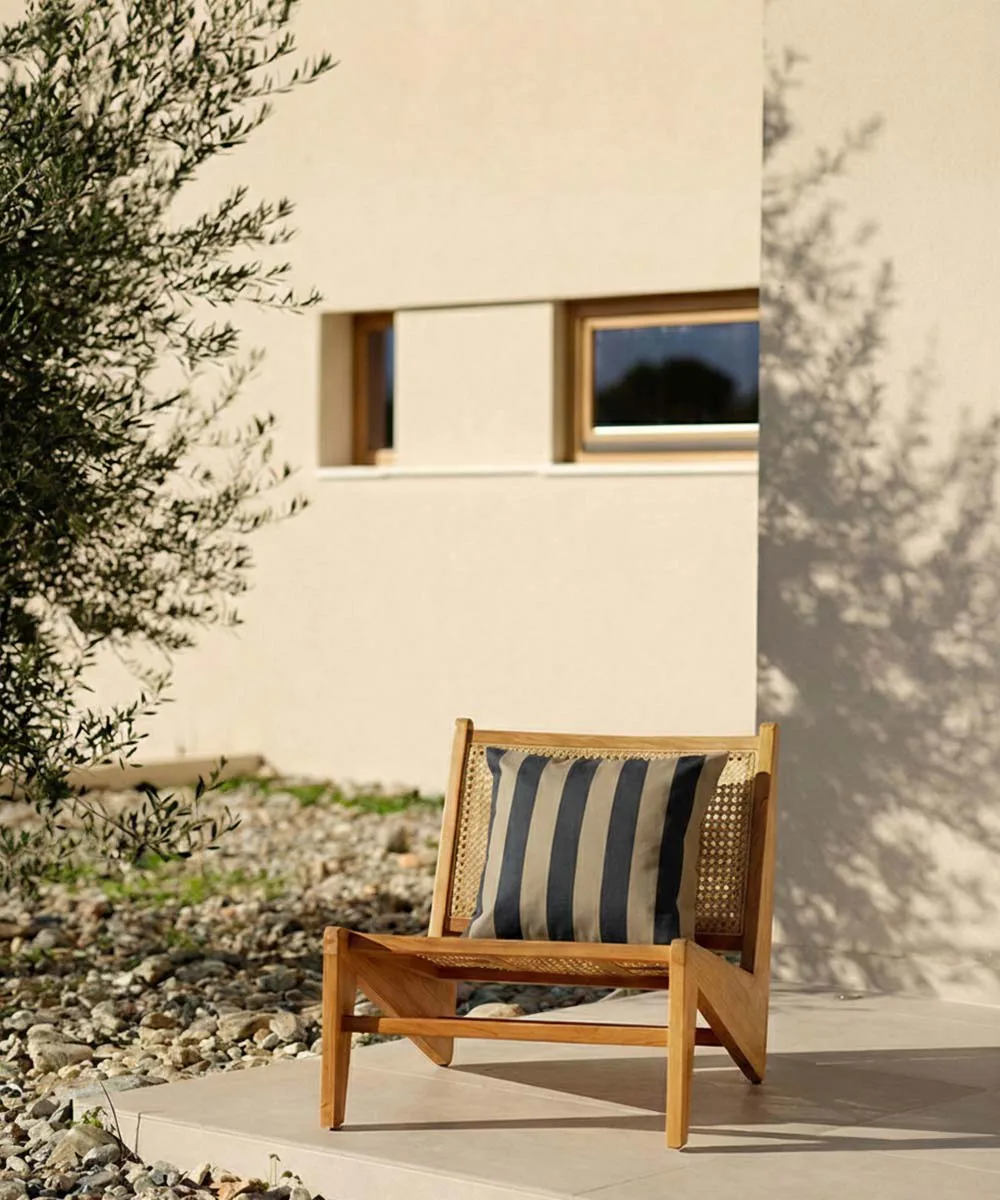 Garden Glory striped cushion, Black-beige, 50x50 cm Garden Glory