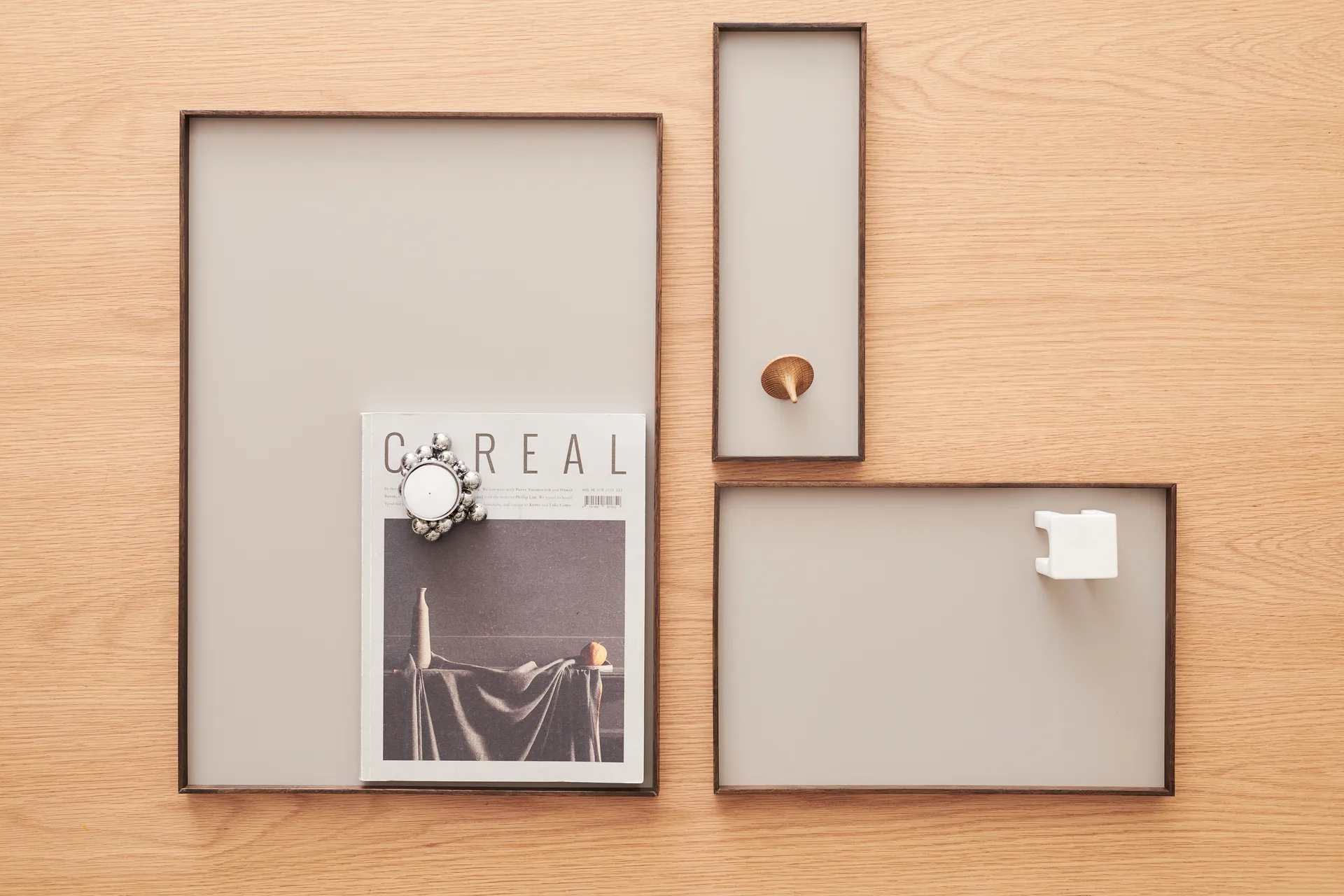 Frame tray small 11x32.4 cm, Smoked oak-Grey Gejst