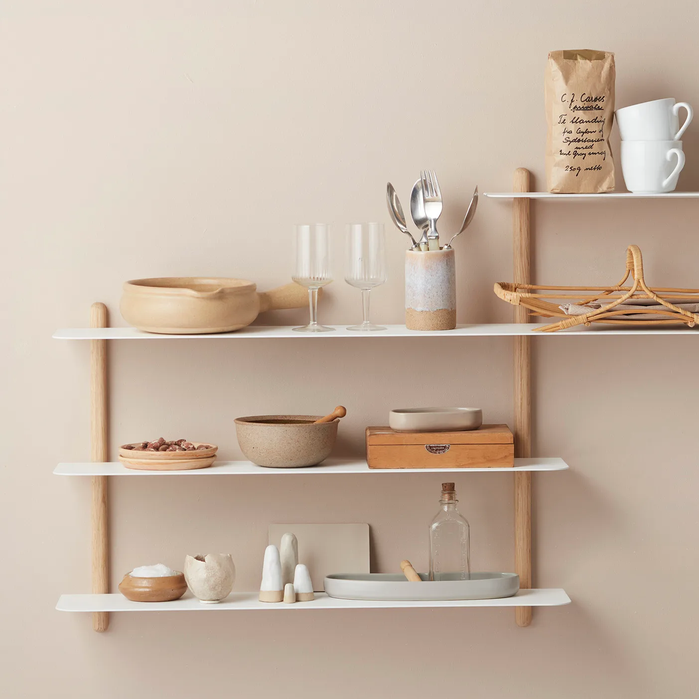 Nivo shelf B, Light oak-white Gejst