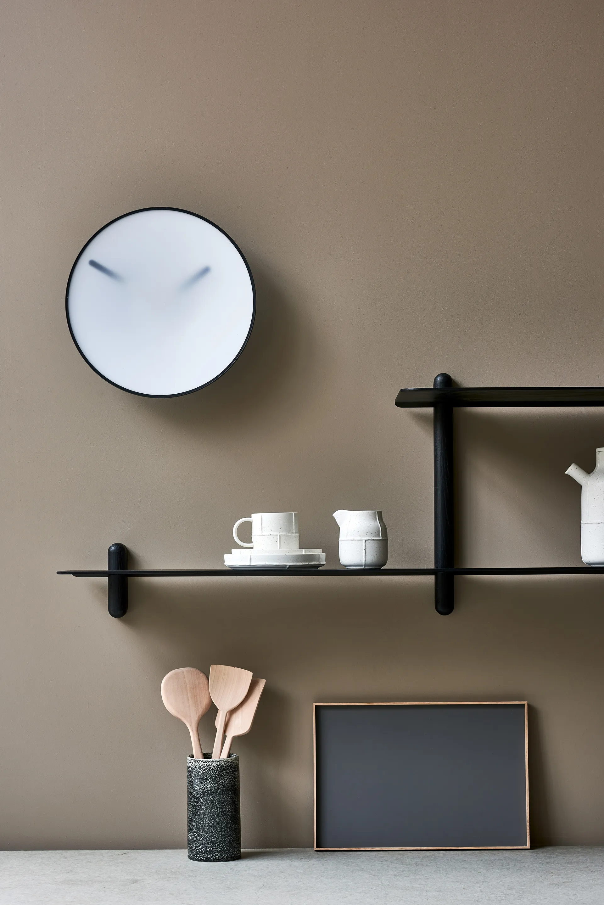 Nivo shelf H large, Black oiled ash-black Gejst