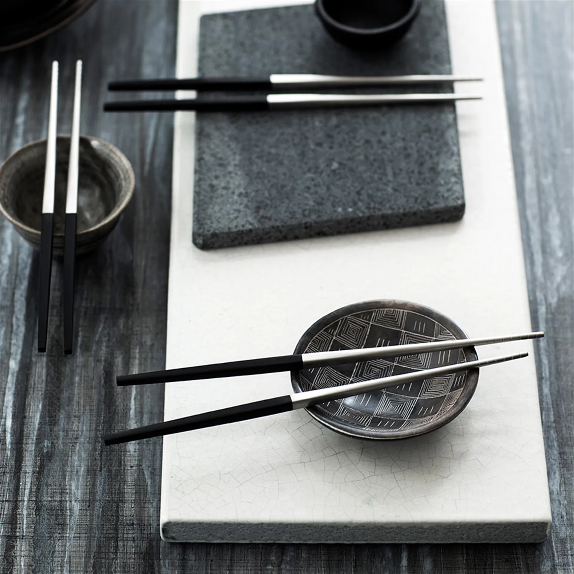 Focus de Luxe chopsticks 4+2, stainless steel Gense
