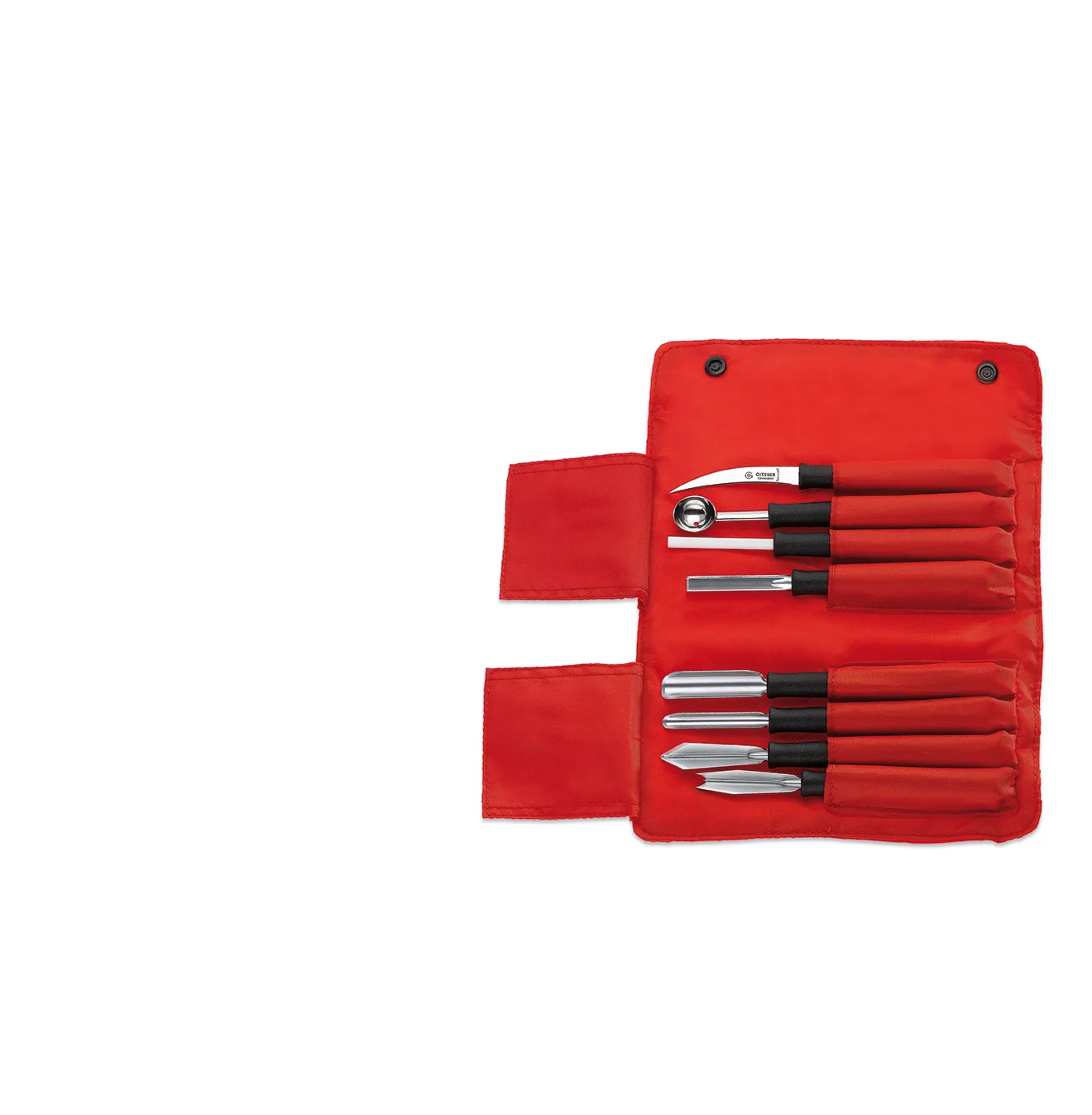 Giesser decoration set 8 pieces, Red-black Giesser