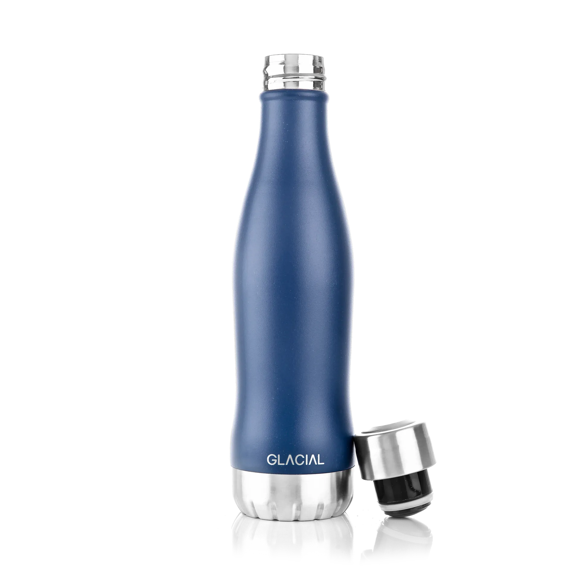 Glacial water bottle 400 ml, Matte navy Glacial