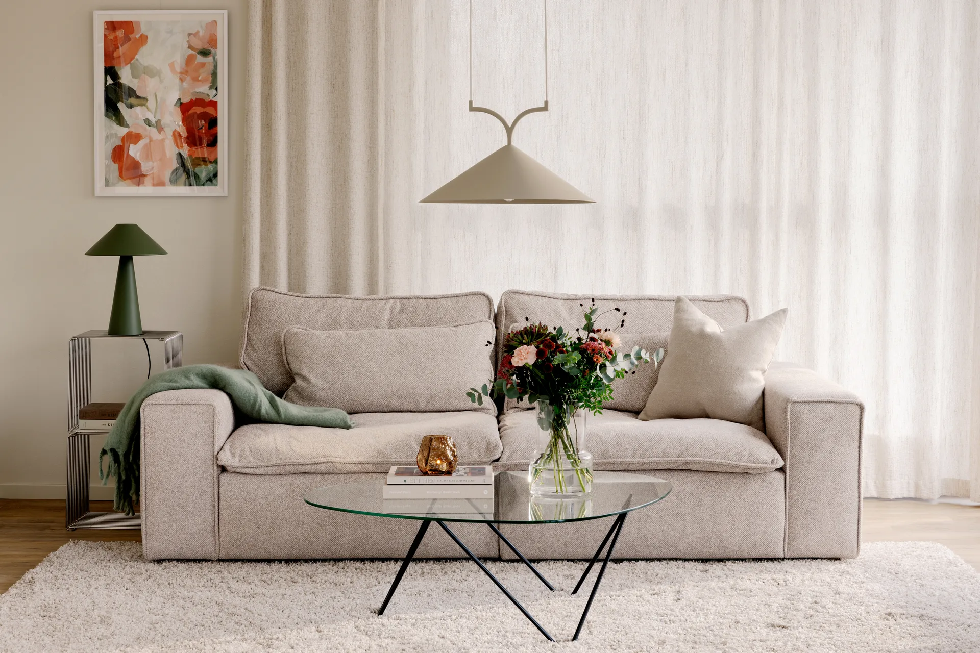 Curve pendant 50, Beige Globen Lighting