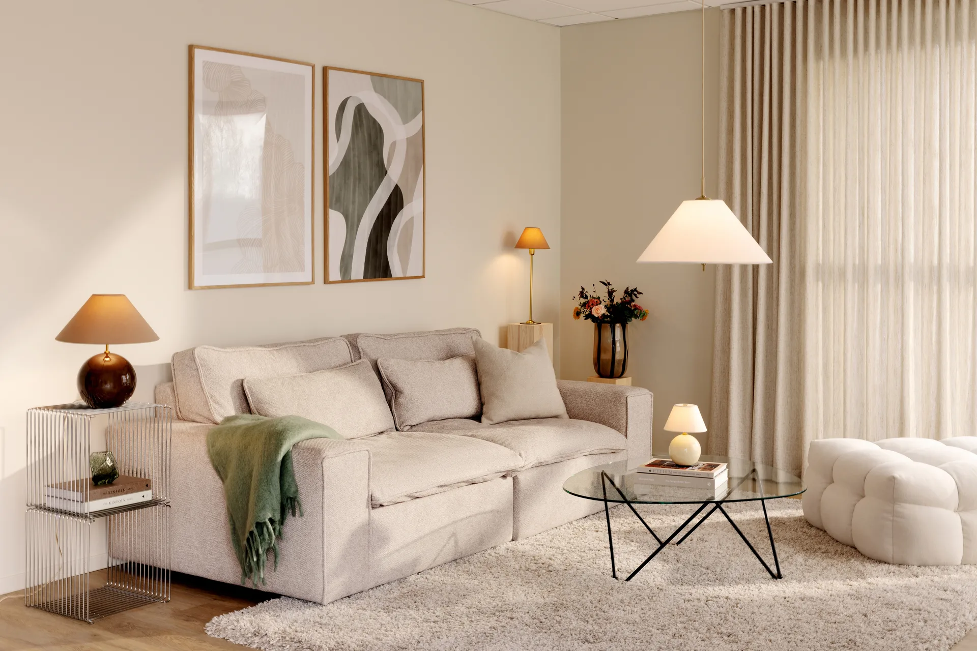 Iris pendant 50, Cream Globen Lighting