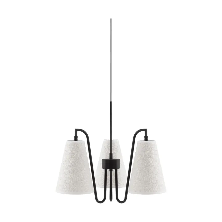 Lou pendant lamp - 3, white bouclé-black, 46x46 cm - Globen Lighting