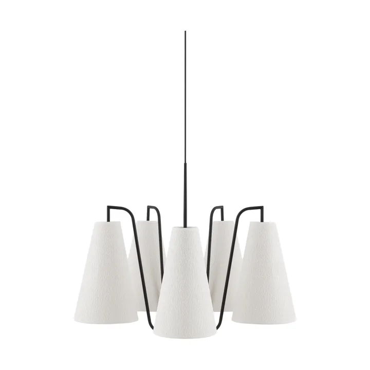 Lou pendant lamp - 5, white bouclé-black, 67x67 cm - Globen Lighting