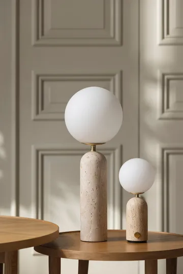 Torrano portable table lamp - Beige travertine - Globen Lighting