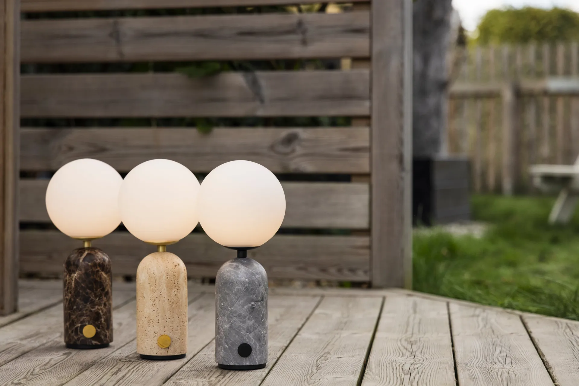 Torrano portable table lamp, Brown marble Globen Lighting