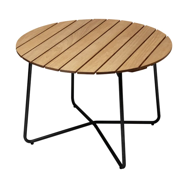 9A dining table - Oiled oak-black, Ø100 cm - Grythyttan Stålmöbler