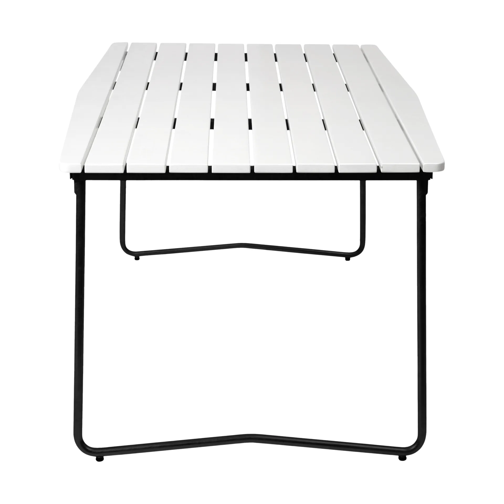 B31 dining table, White lacquered oak-black Grythyttan Stålmöbler