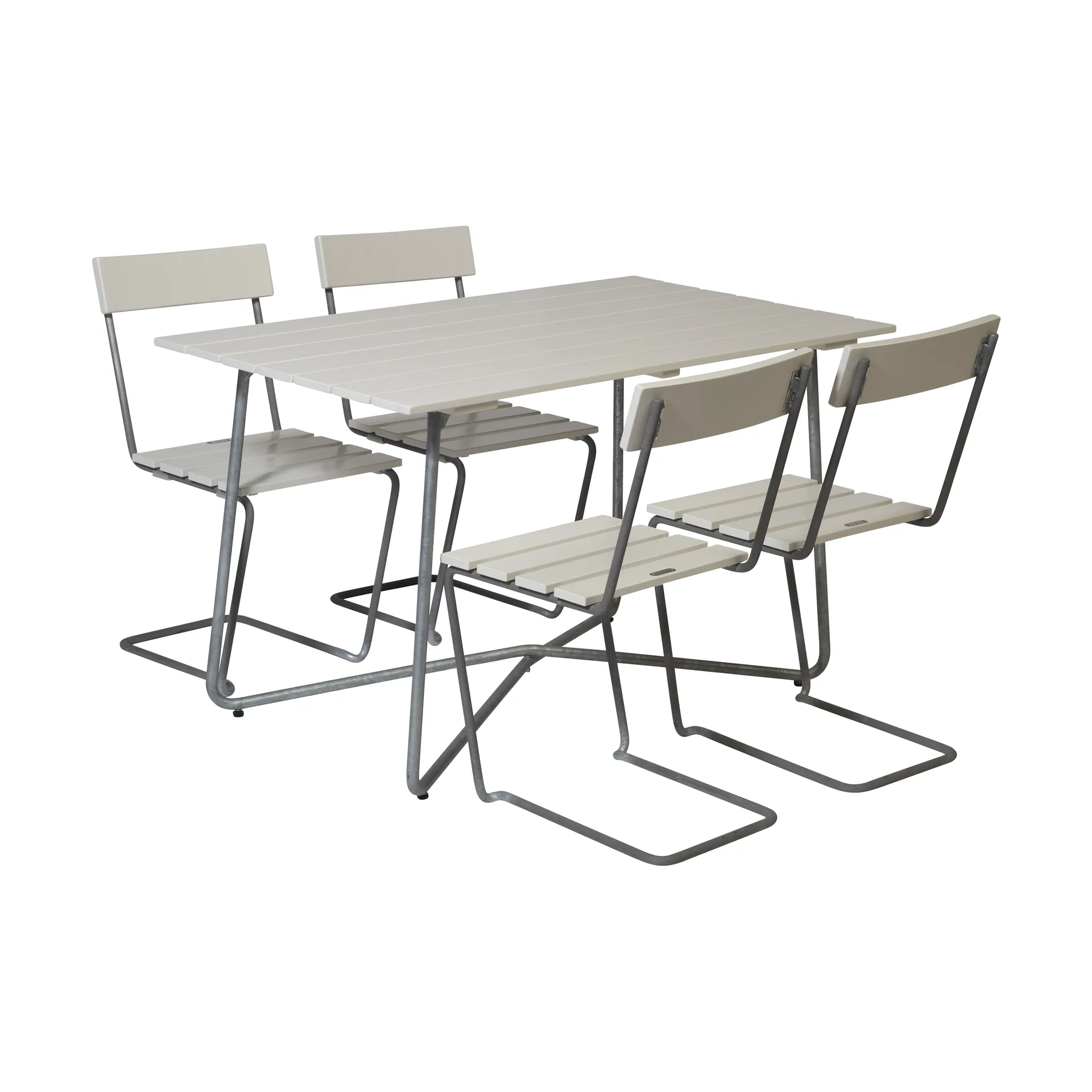 Grythyttan dining set B25A + 4 pcs Chair 1 white lacquered oak Grythyttan Stålmöbler