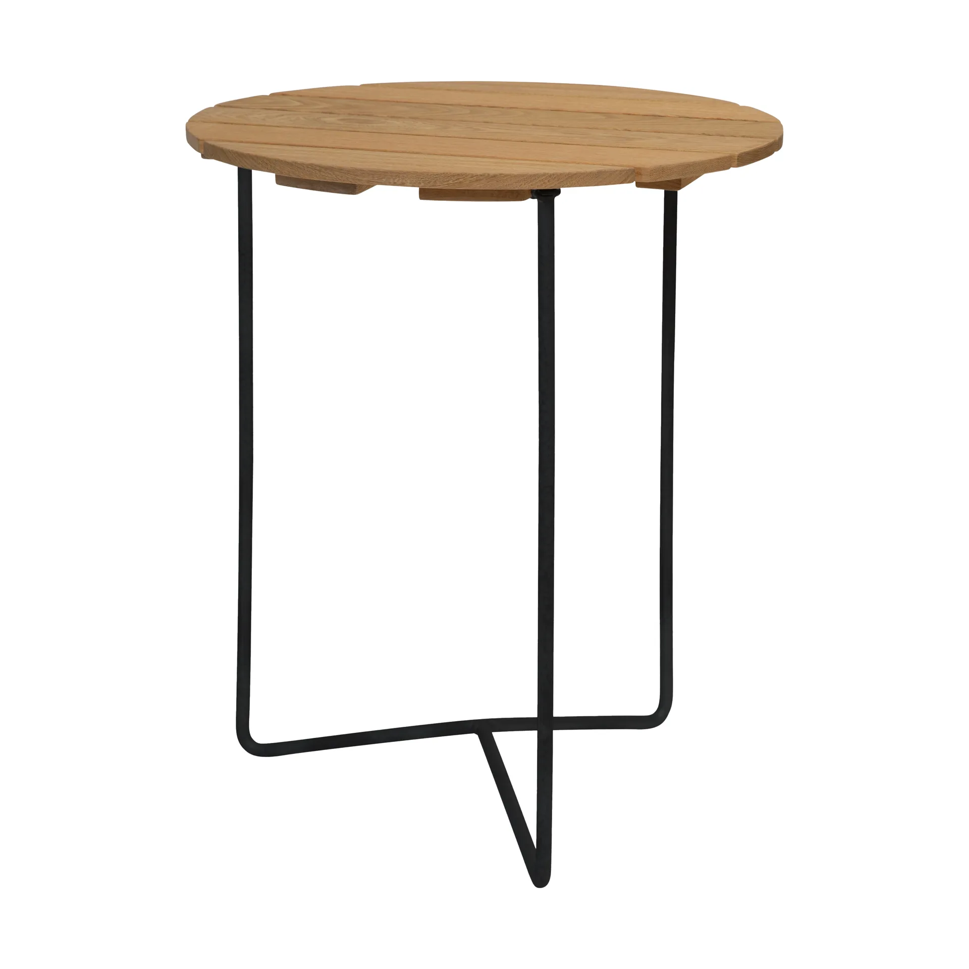 Table 6B table, Oiled oak-black, Ø60 cm Grythyttan Stålmöbler