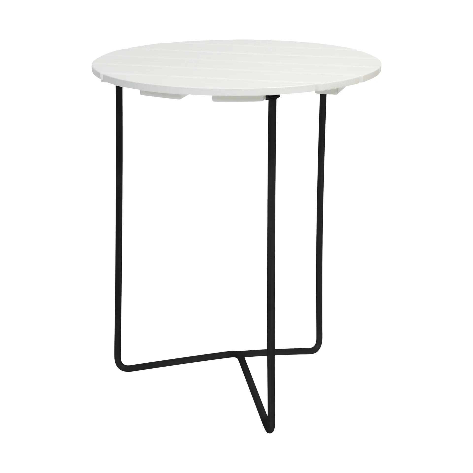 Table 6B table, White oiled oak-black, Ø60 cm Grythyttan Stålmöbler
