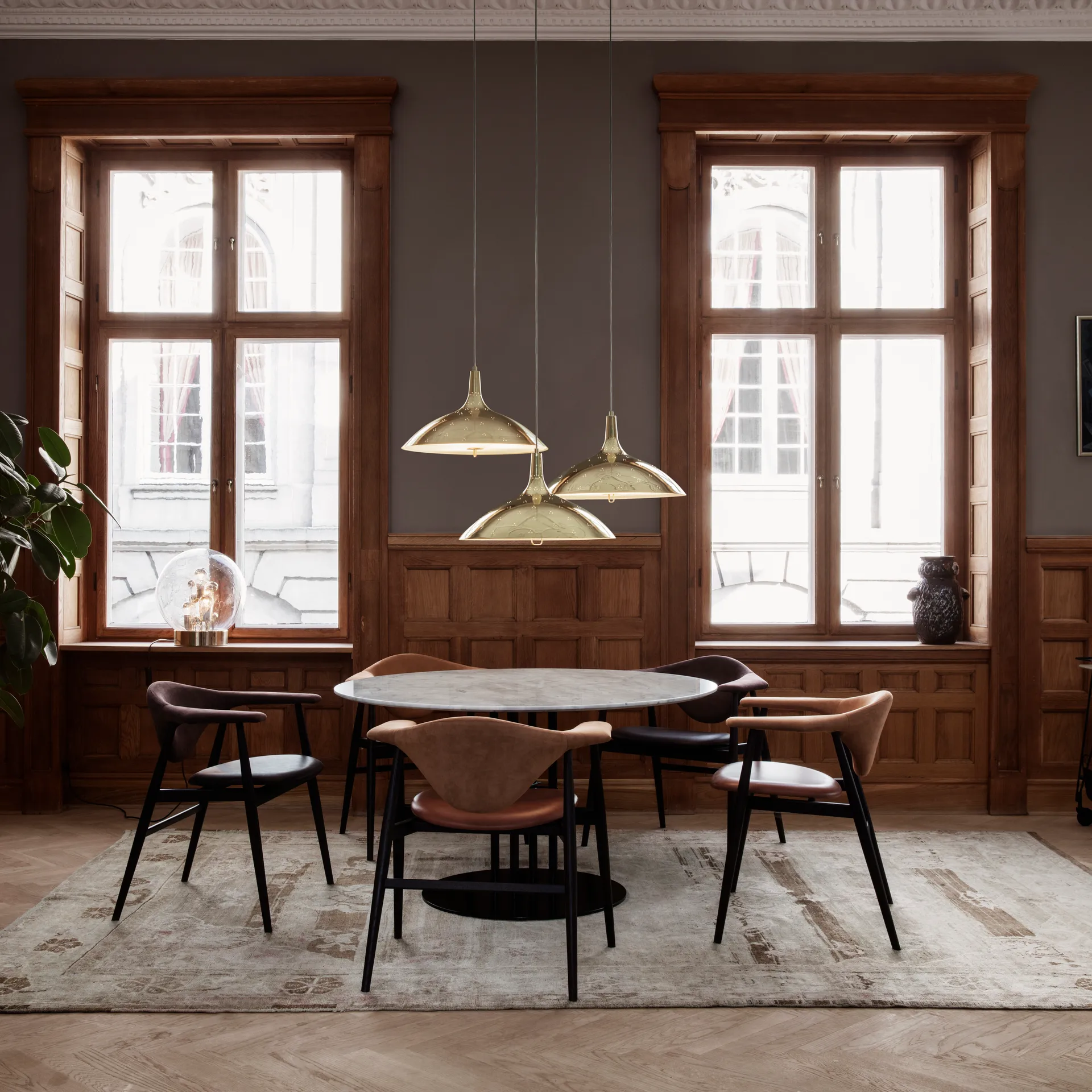 1965 pendant lamp, Brass GUBI