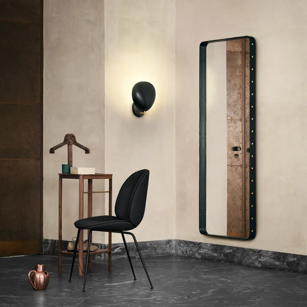 Adnet rectangular mirror, Black, large GUBI
