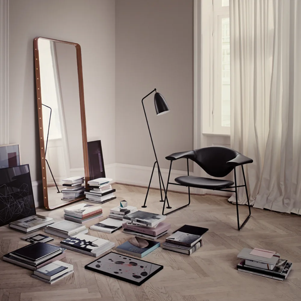 Adnet rectangular mirror, Black, medium GUBI