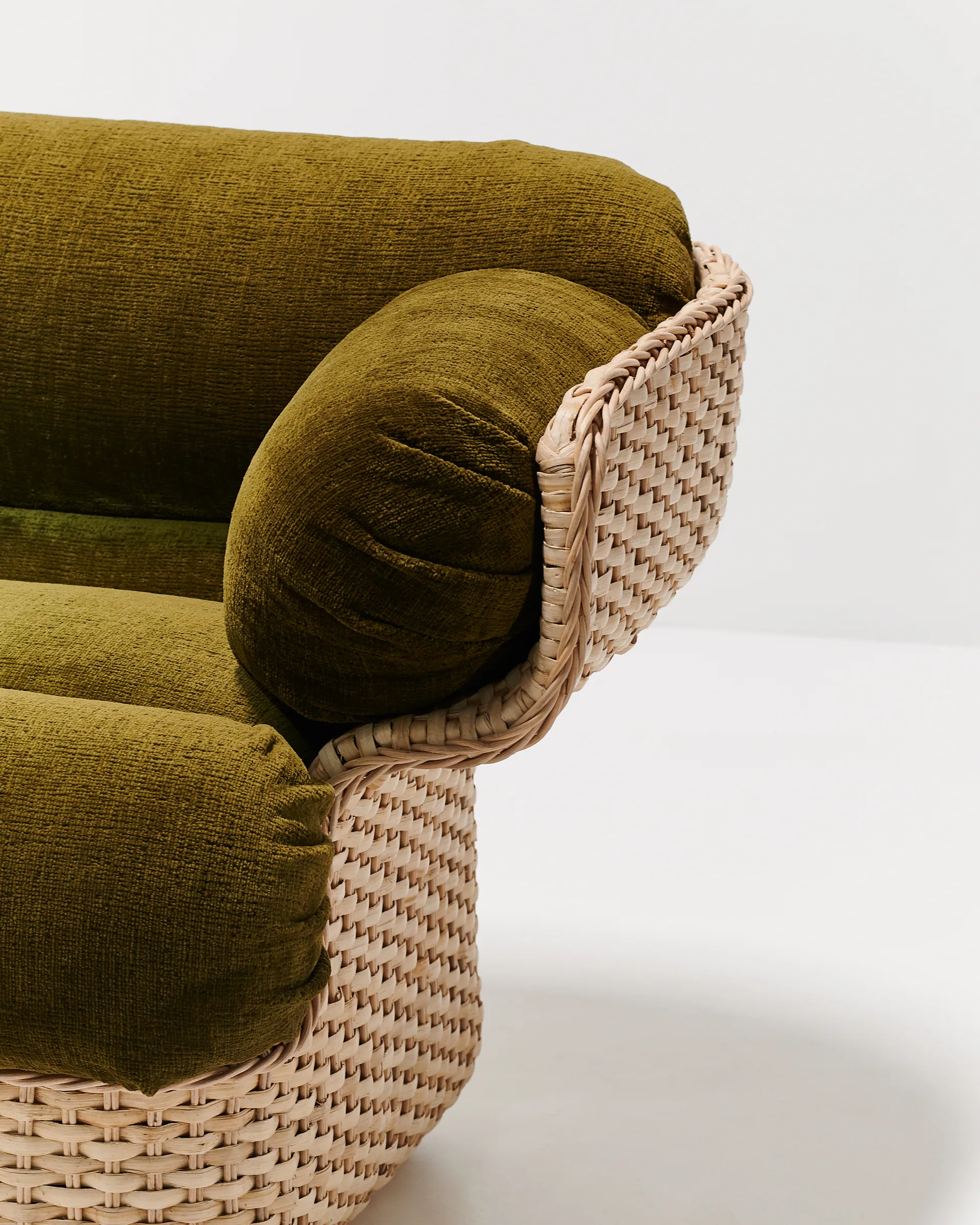 Basket lounge chair fully upholstered, Mumble Glamour Group 40-rattan GUBI