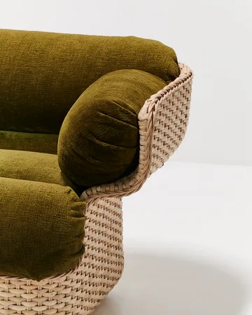 Basket lounge chair fully upholstered - Mumble Glamour Group 40-rattan - GUBI