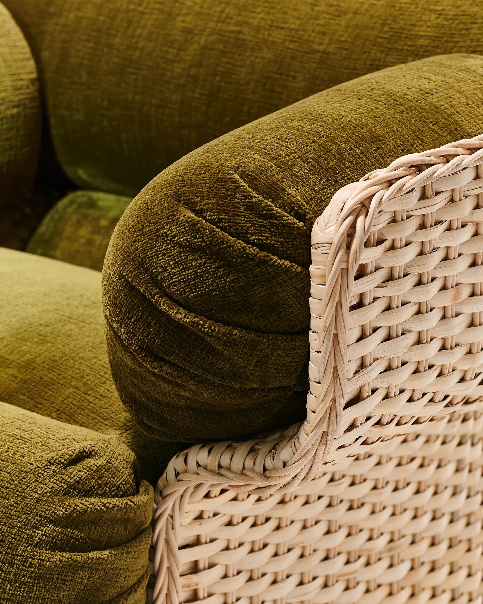 Basket lounge chair fully upholstered, Mumble Glamour Group 40-rattan GUBI