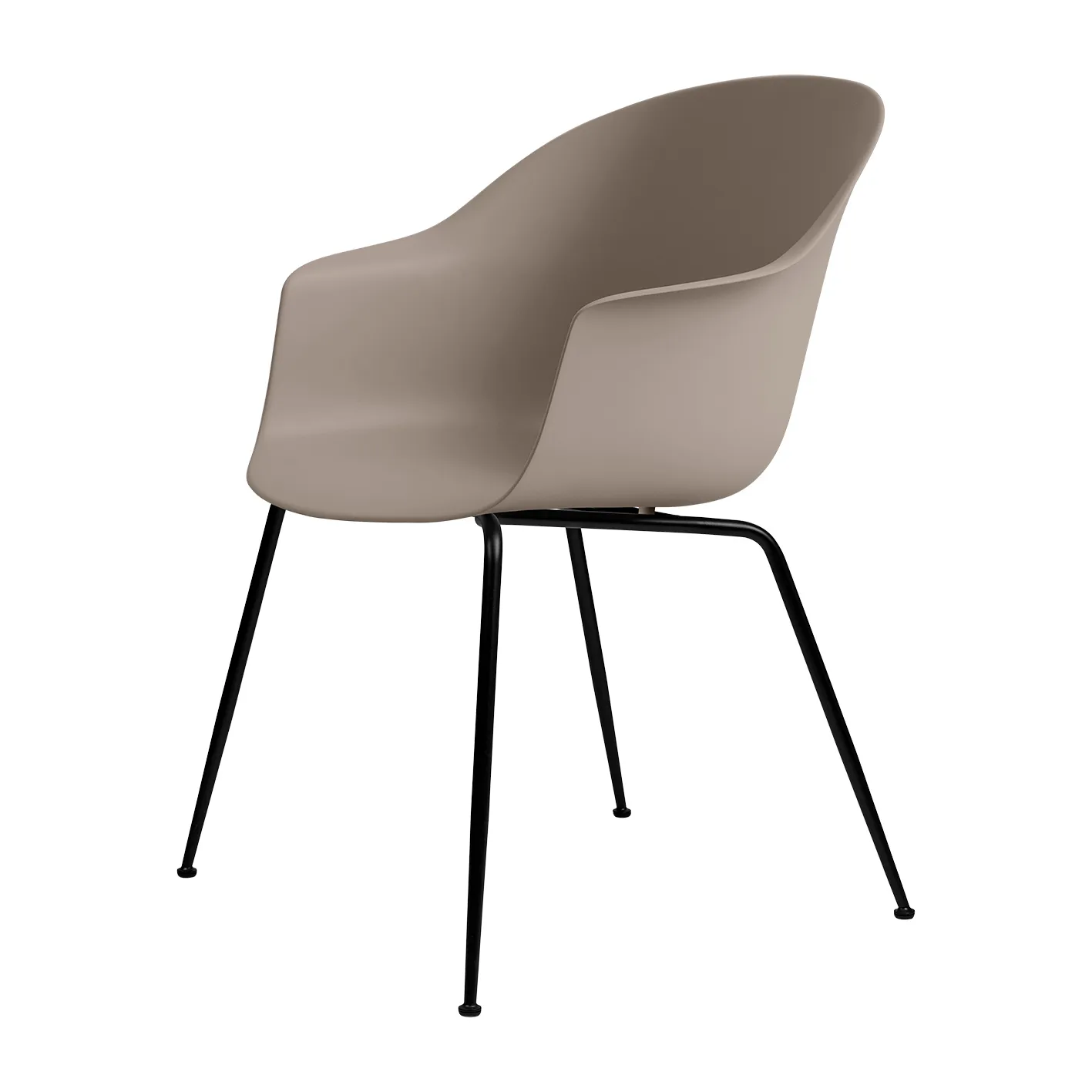 Bat chair plastic black leg, new beige GUBI