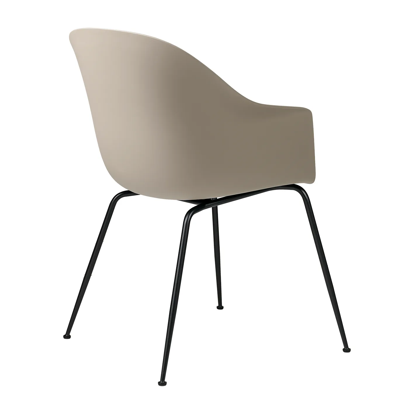 Bat chair plastic black leg, new beige GUBI