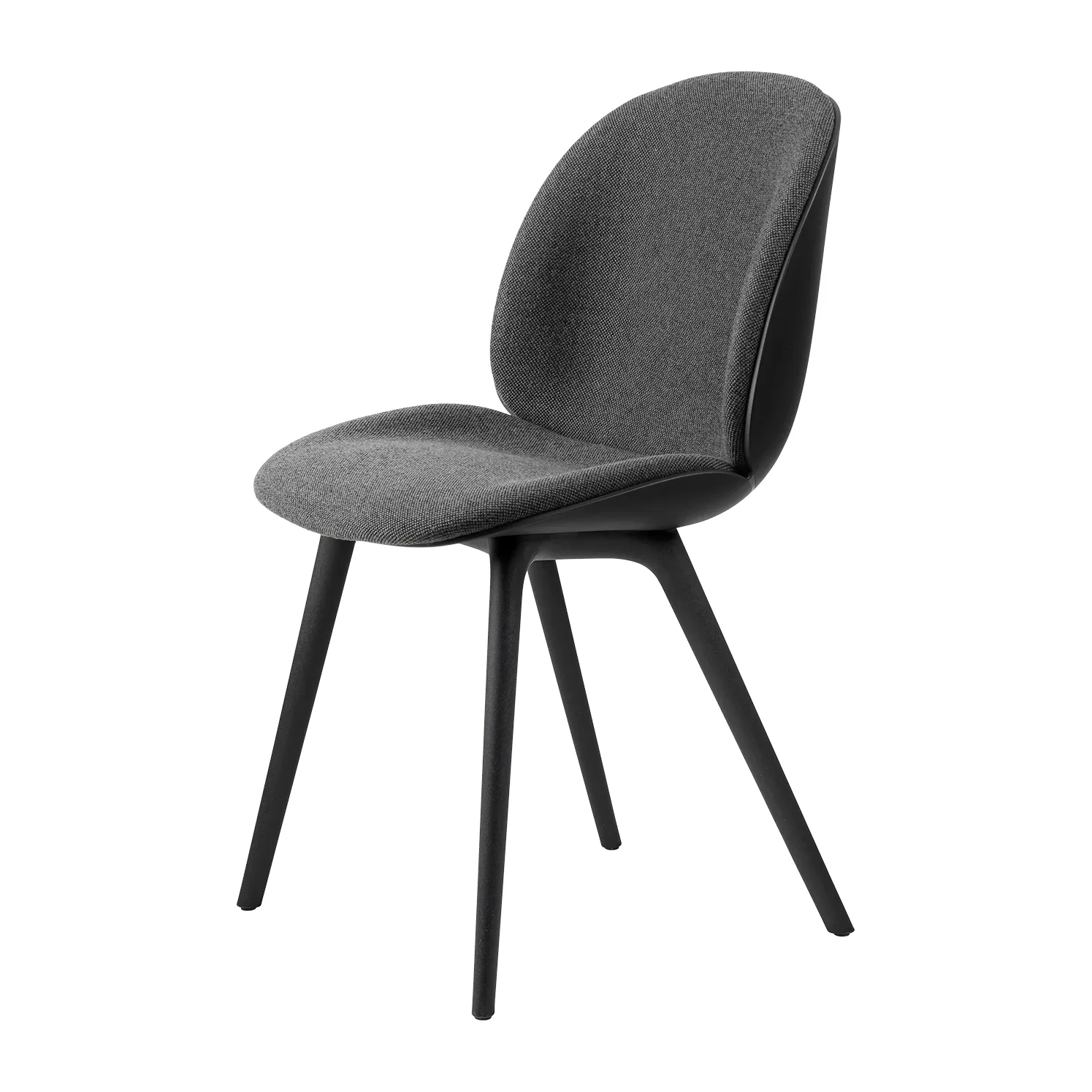 Beetle dining chair - upholstered front, plastic base, Hallingdal 65 nr.173-black GUBI