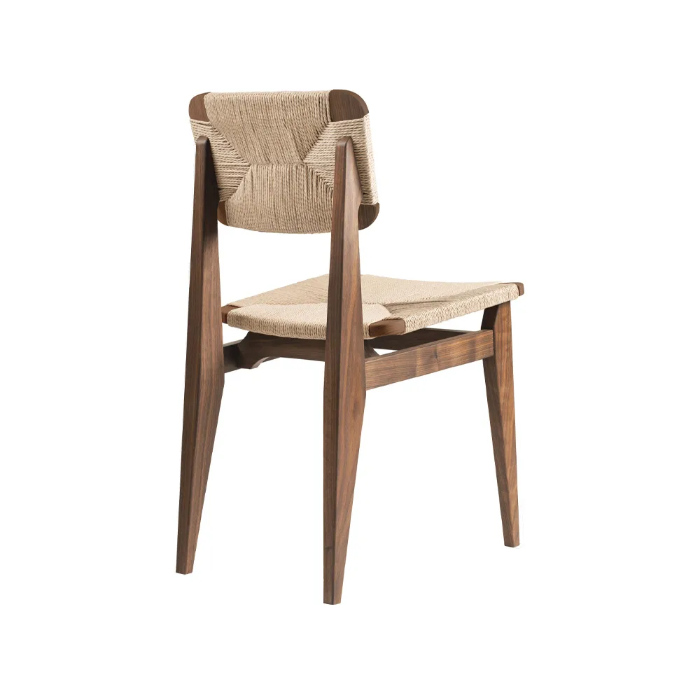 C-Chair chair, American walnut, natural braided seat and back GUBI
