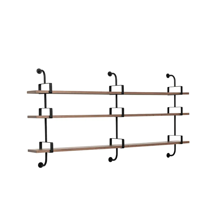 Demon wall shelf 3 levels - Walnut, 215 cm - GUBI
