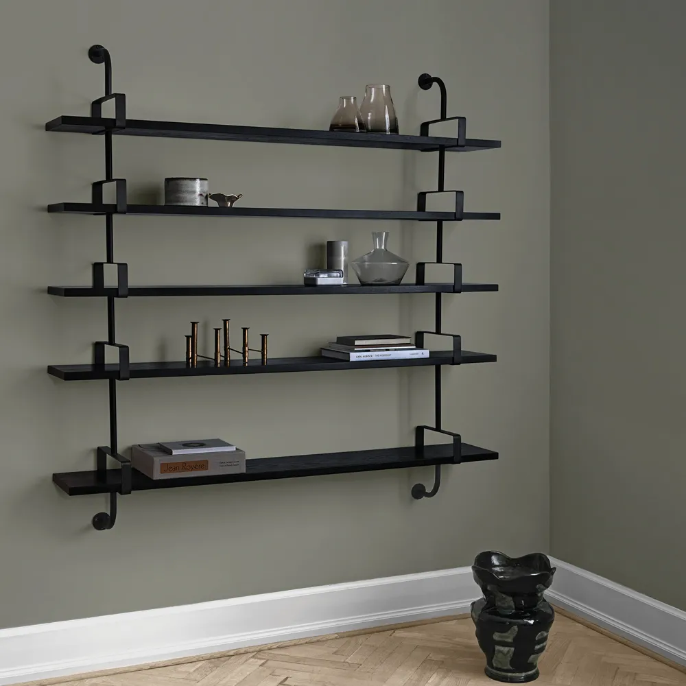Demon wall shelf 4 levels, Walnut, 95 cm GUBI