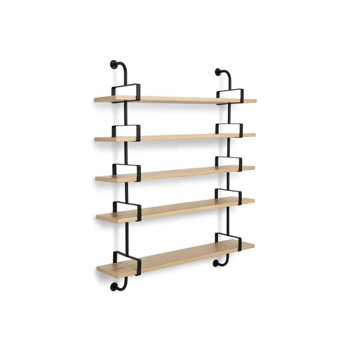 Demon wall shelf 5 plan - Oak, 155 cm - GUBI