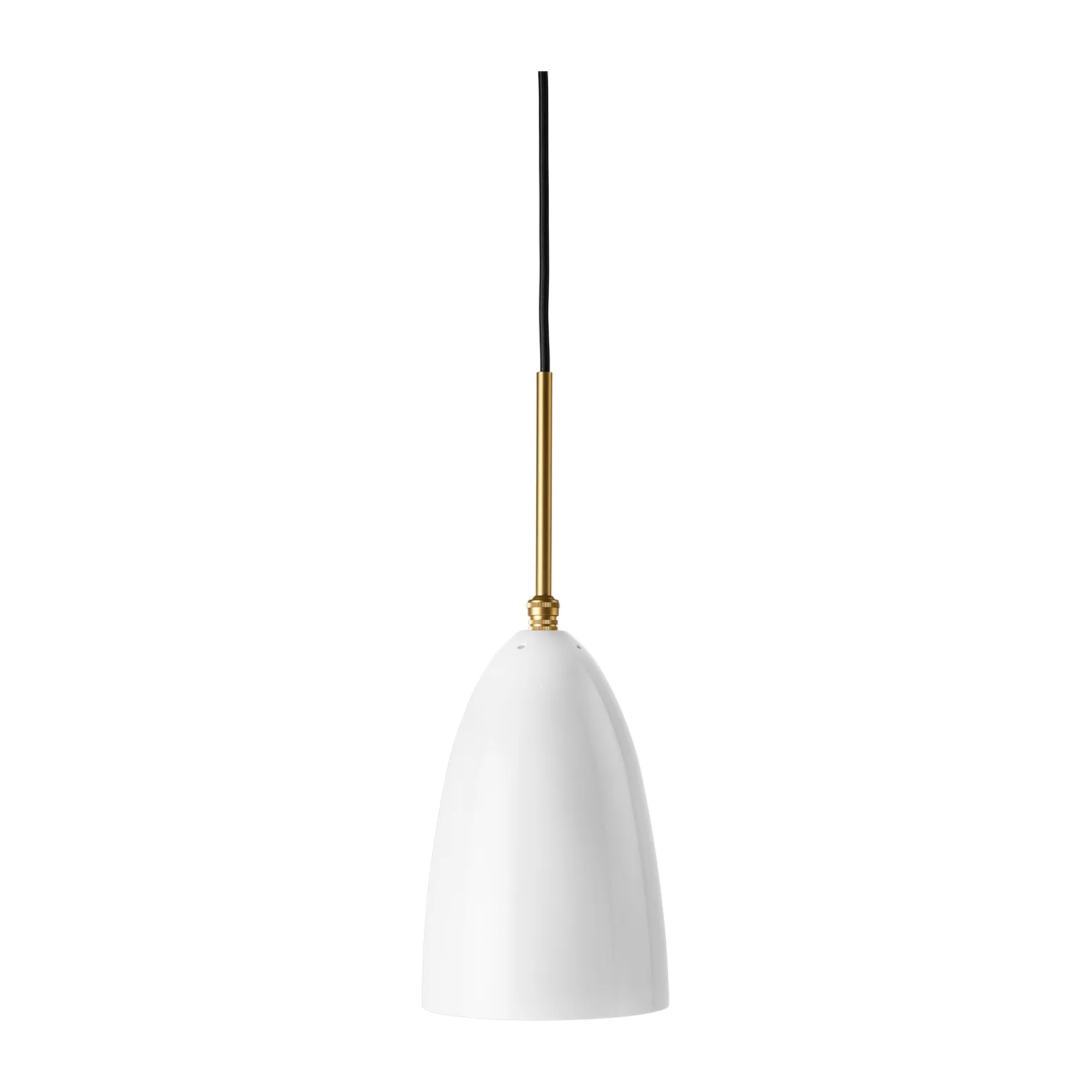 Gräshoppa ceiling lamp glossy, Alabaster white-brass GUBI
