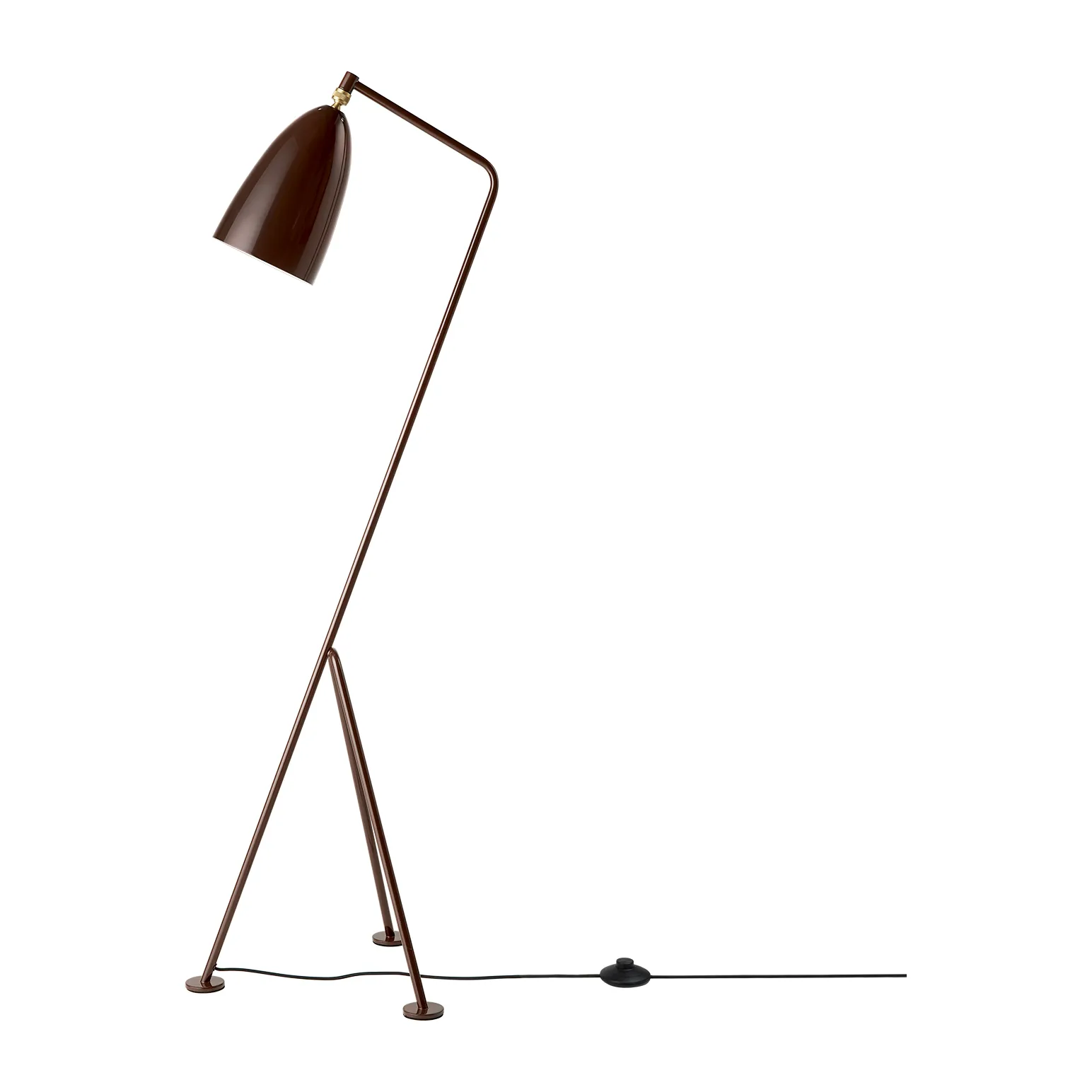 Gräshoppa floor lamp glossy, Walnut brown GUBI