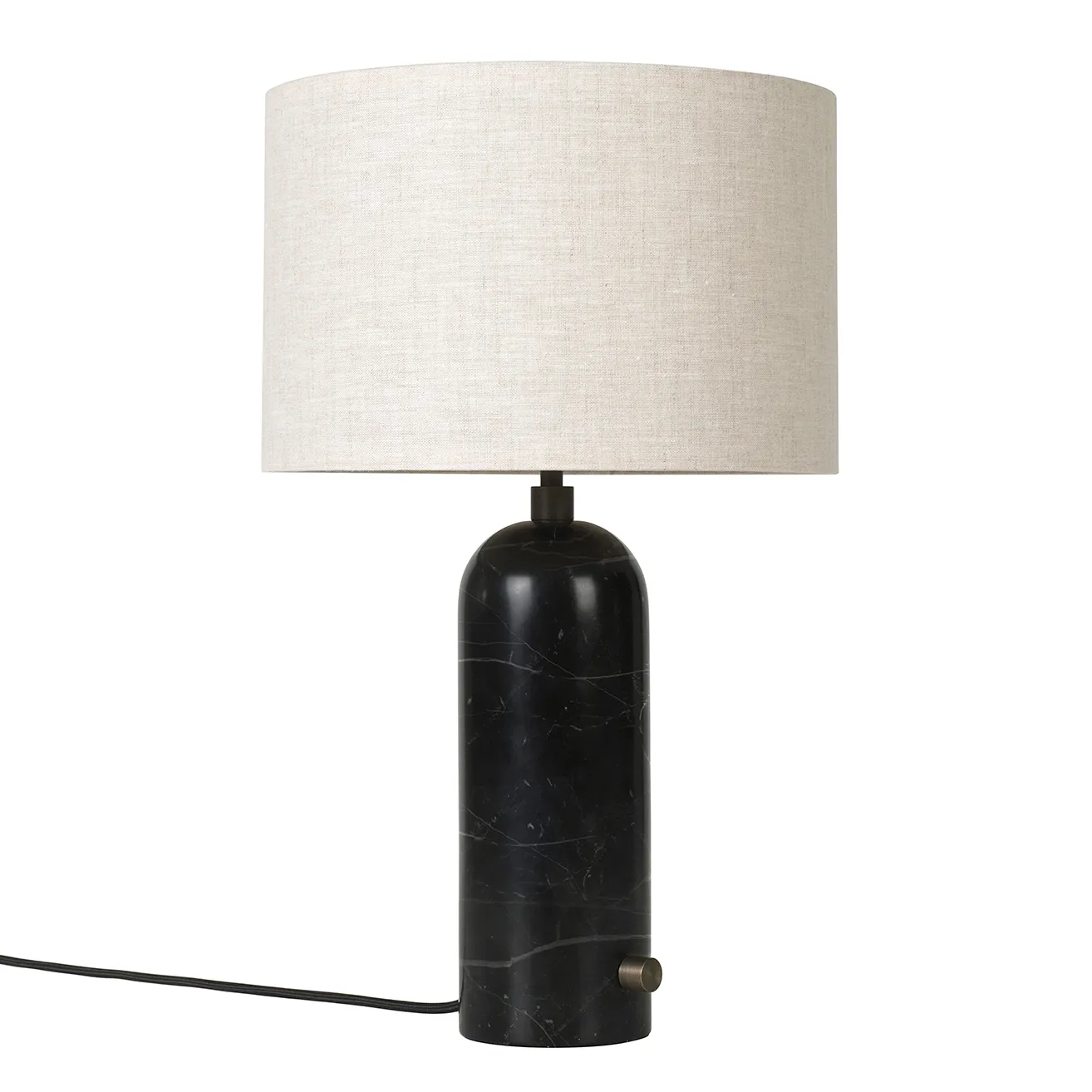 Gravity S table lamp, black marble-canvas GUBI