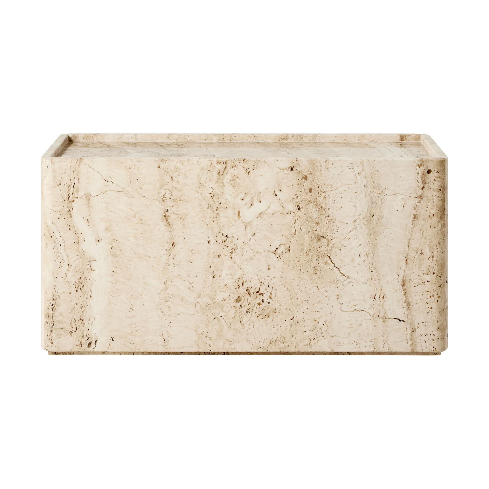 Pietra side table 30x80x40 cm, Neutral white travertine GUBI