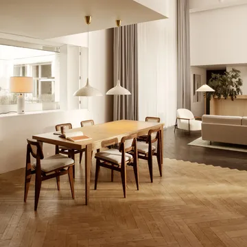 S-table dining table - Oak matte lacqured. extendable - GUBI