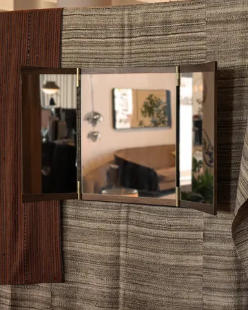 Vanity mirror 3 - Walnut-brass - GUBI