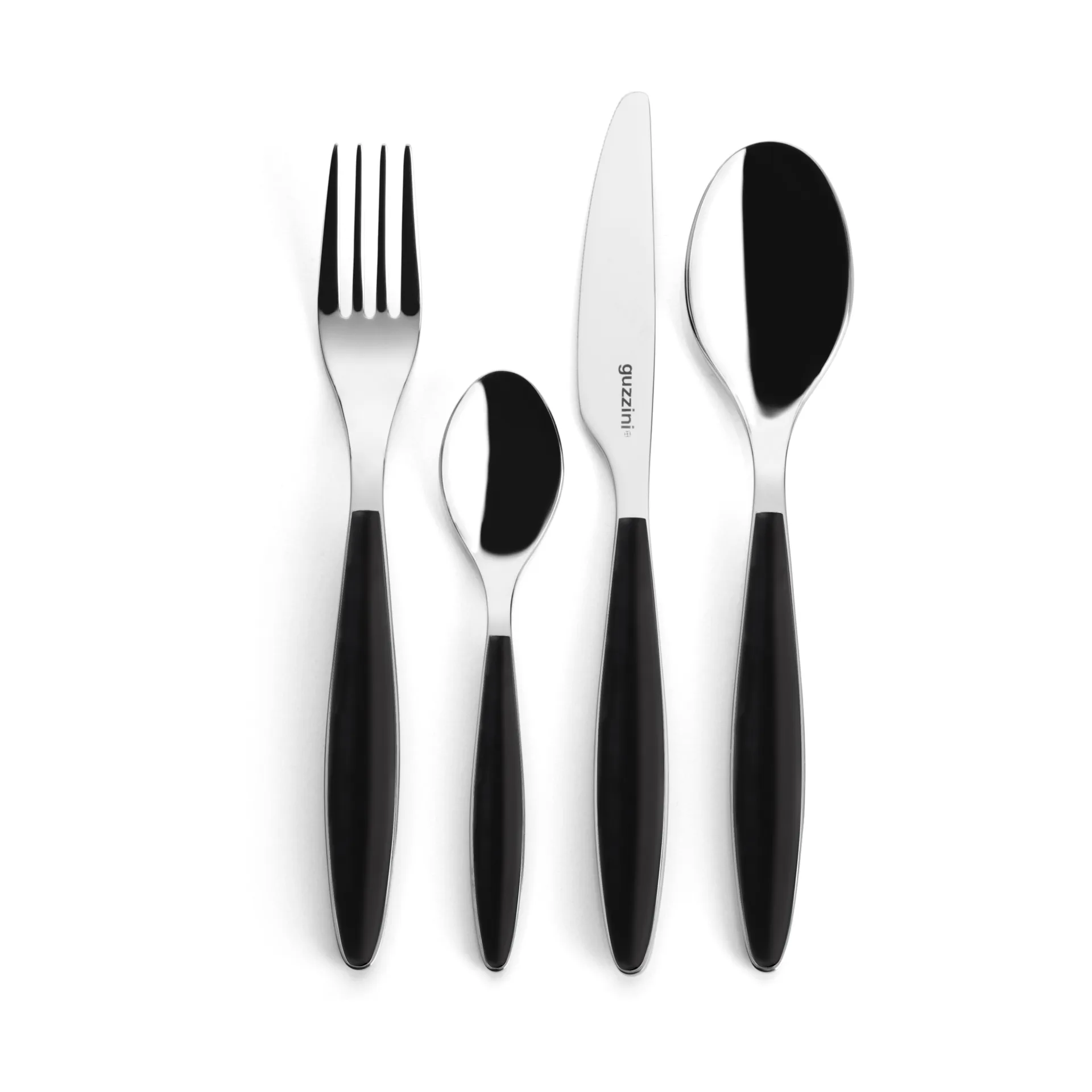 Feeling cutlery set, Black, 24 pieces Guzzini