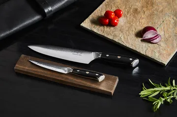 Damascus by Hâws kitchen & utility knife set 2 pieces - Black-stainless steel - Hâws