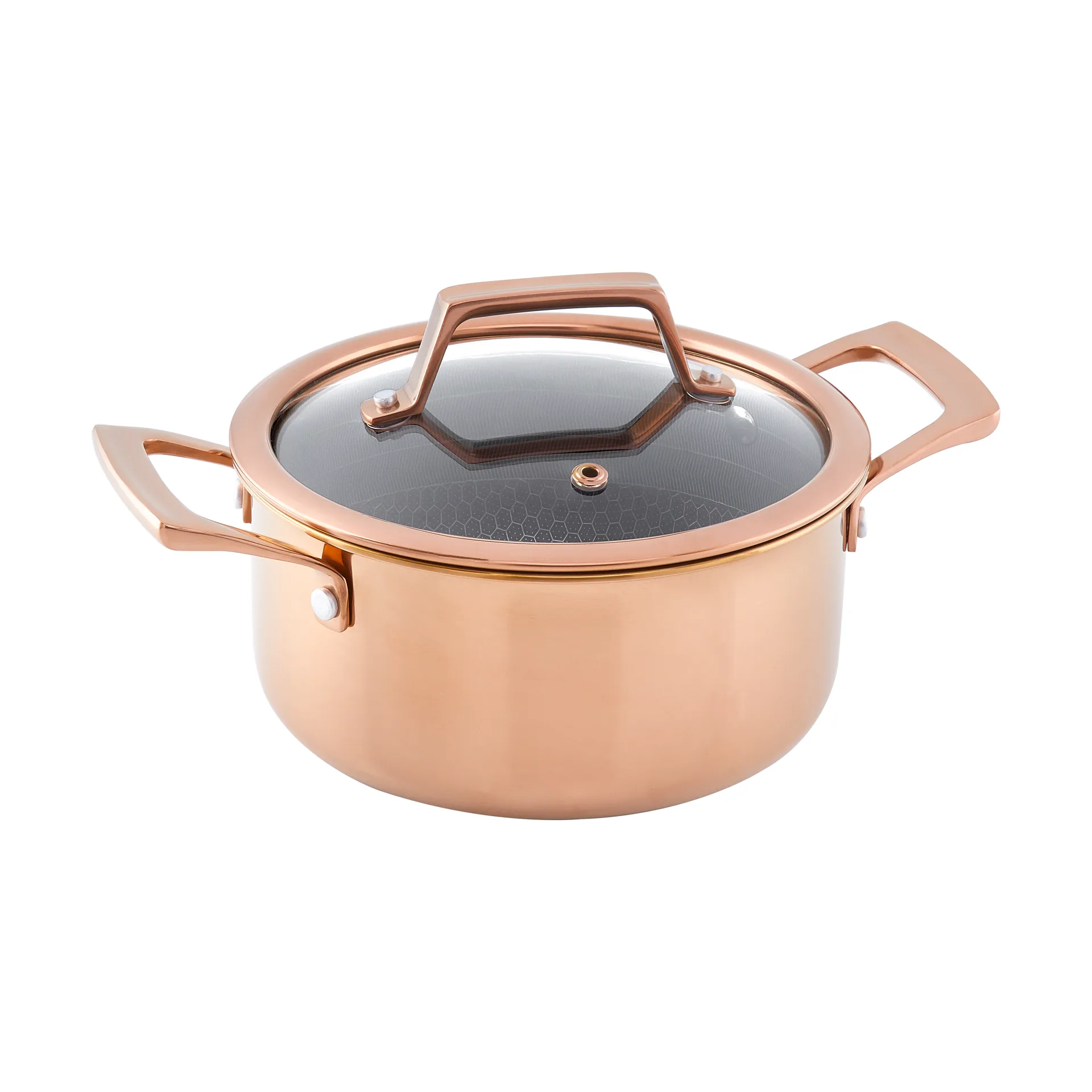 Hâws Santo casserole with lid hybrid coating 2.2 L, Rose Gold Hâws