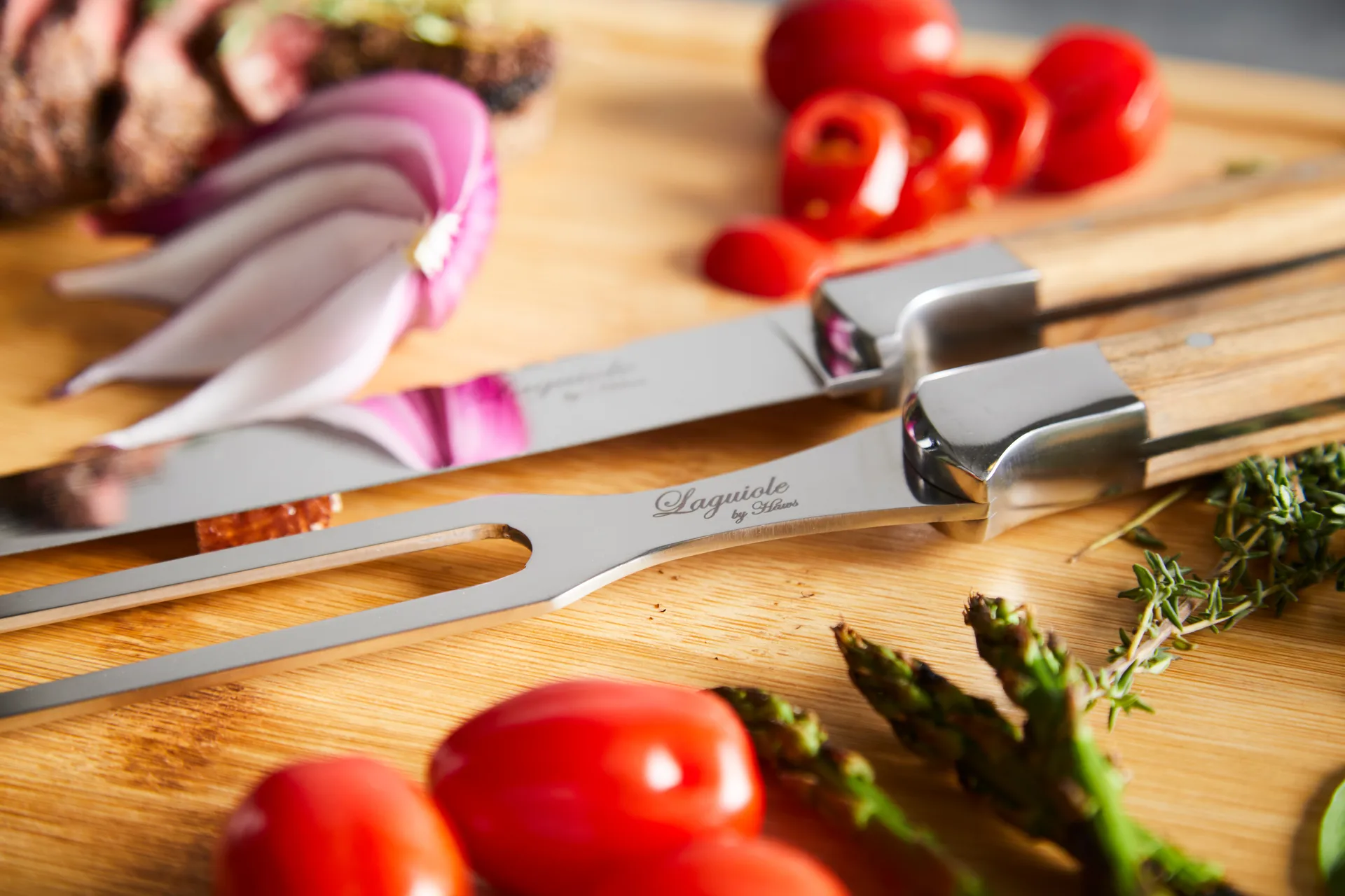 Laguiole By Hâws 2-piece carving set, Olive Hâws