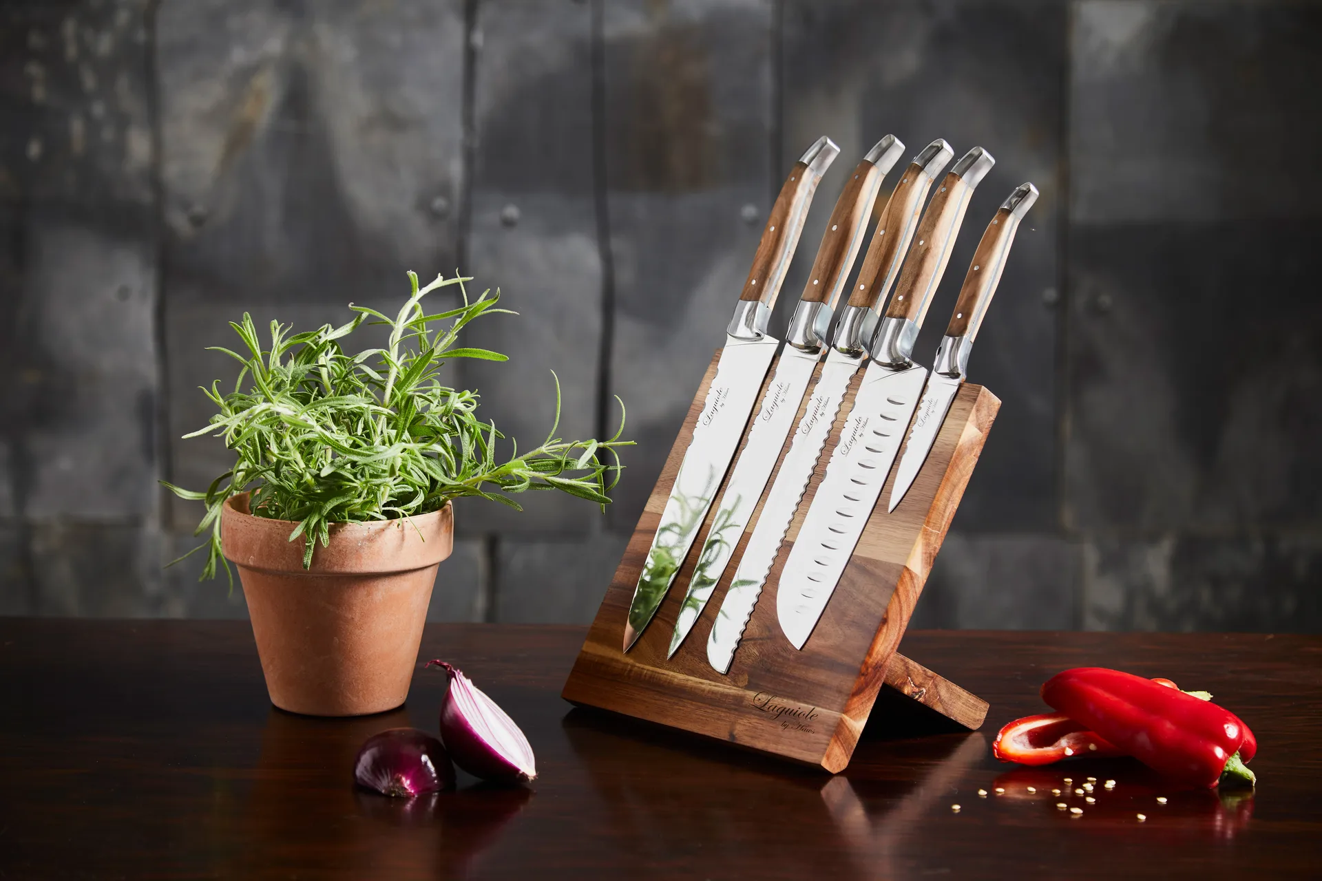 Laguiole By Hâws 5-piece kitchen knife set, Olive Hâws