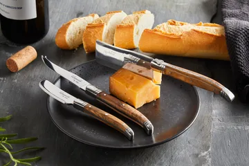 Laguiole By Hâws cheese knife set with cutting board 4-piece - Bamboo-olive wood-stainless steel - Hâws