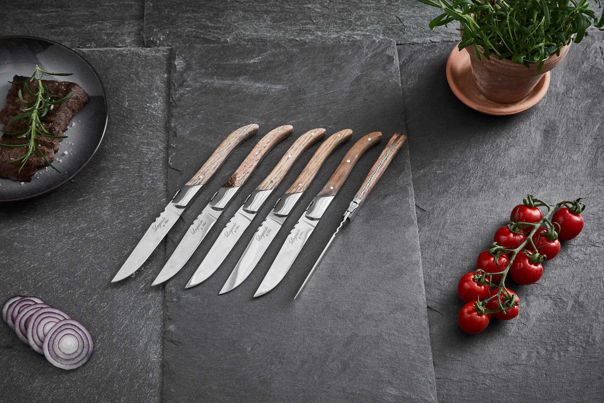 Laguiole By Hâws grilling fork 6-pack, Oak Hâws