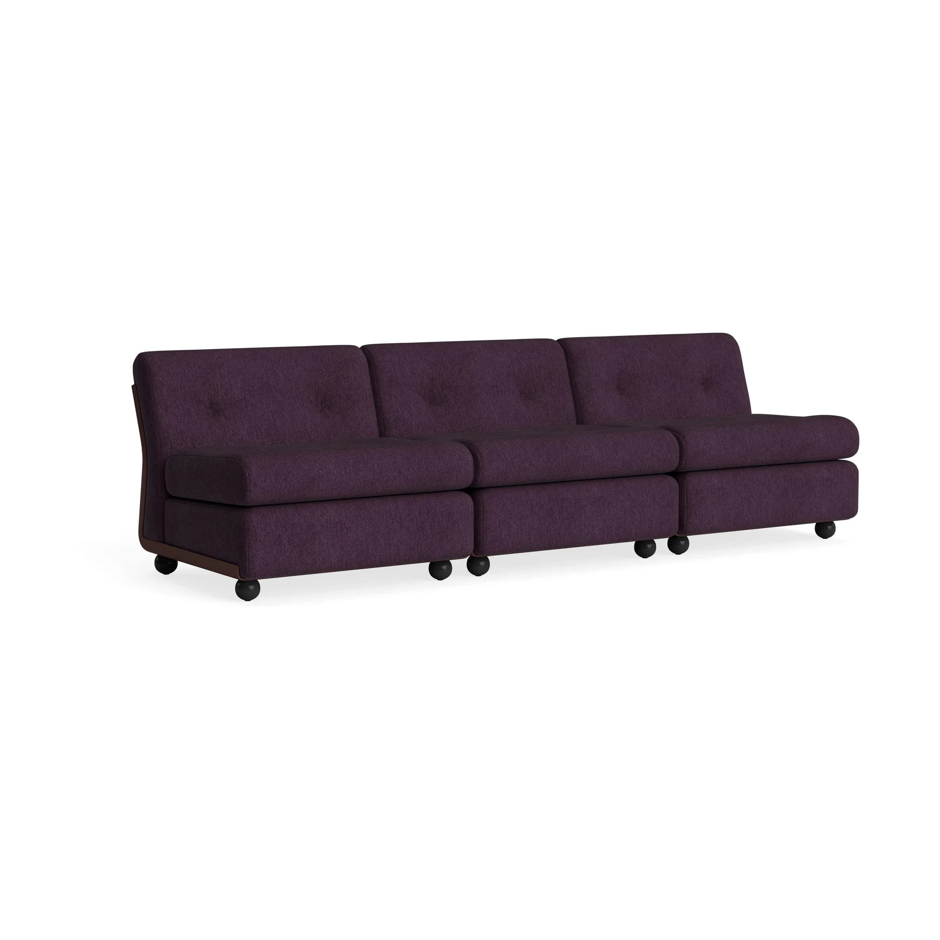 Amanta sofa module, Burgundy red-turf burgundy, 3 seater HAY