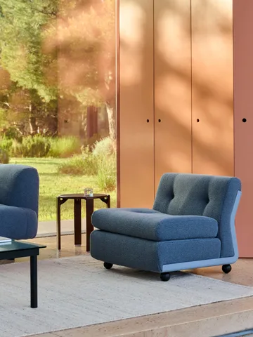 Amanta sofa module - Frost blue-turf blue, 1-seater/armchair - HAY