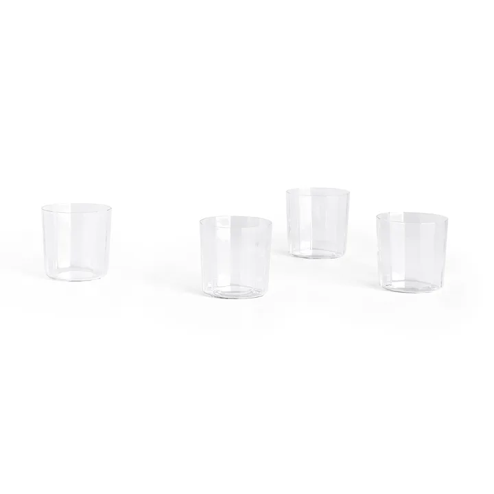 Angle drinking glass 4-pack - Wide 7,5 cm - HAY