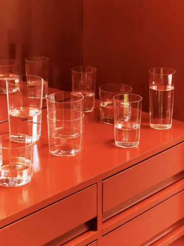 Angle drinking glass 4-pack - Wide 7,5 cm - HAY