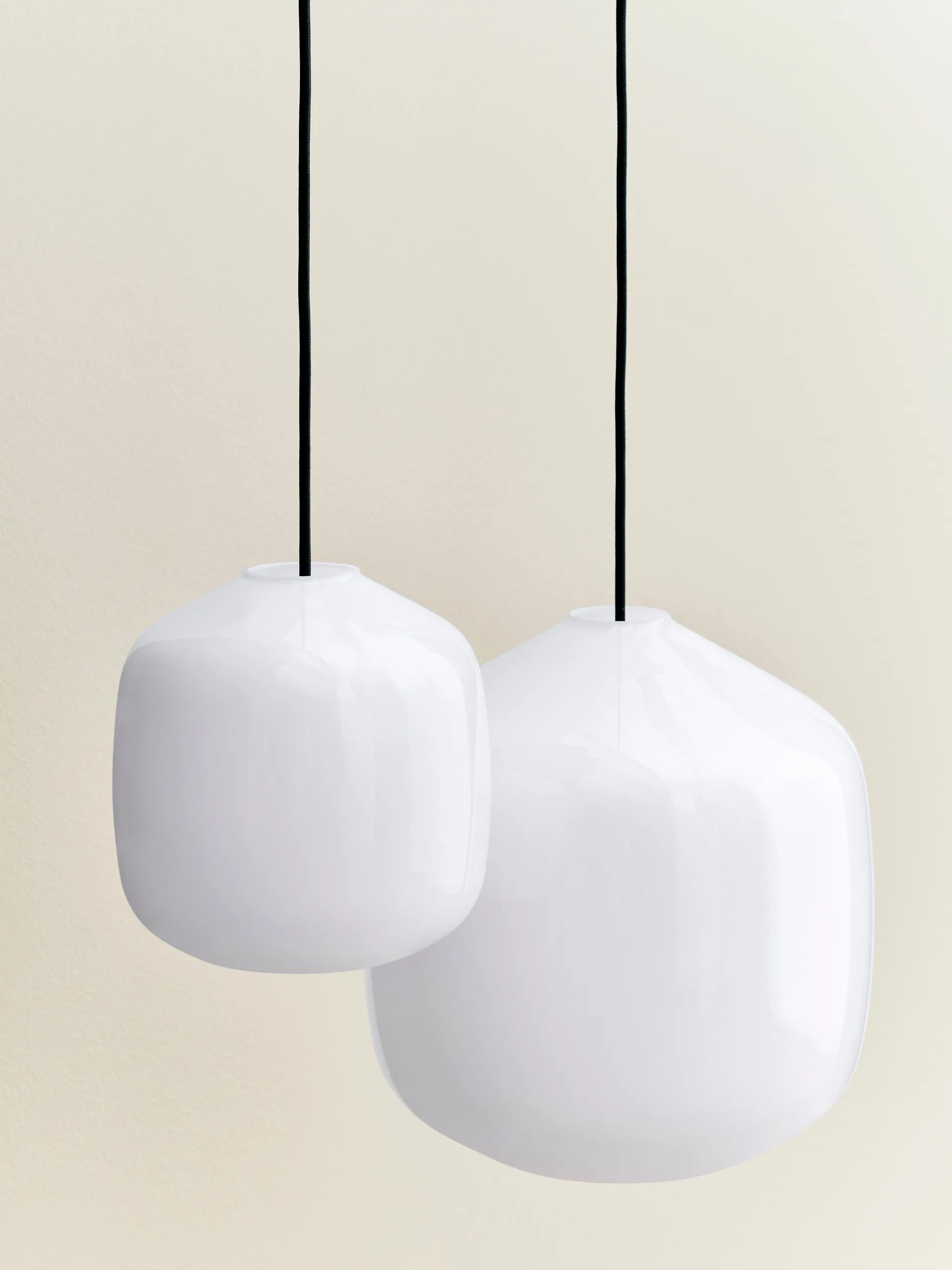 Buoy pendant lamp Ø20 cm, Opal glass-beton grey HAY